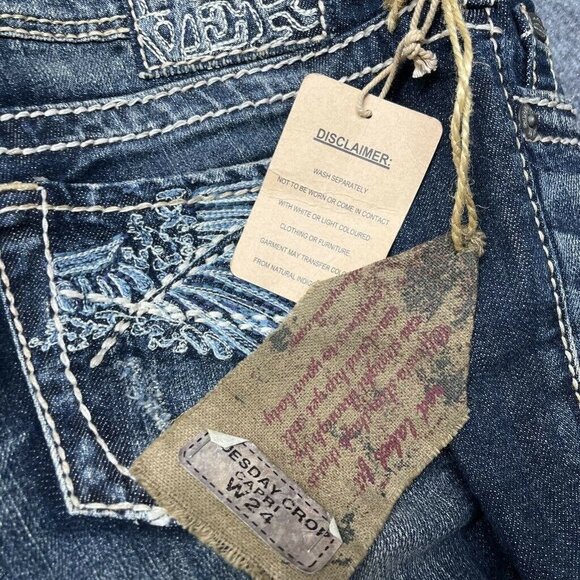 Silver Jeans Tuesday Crop Womens 24 Blue Denim Distressed Whiskered Stretch New - Picture 11 of 12